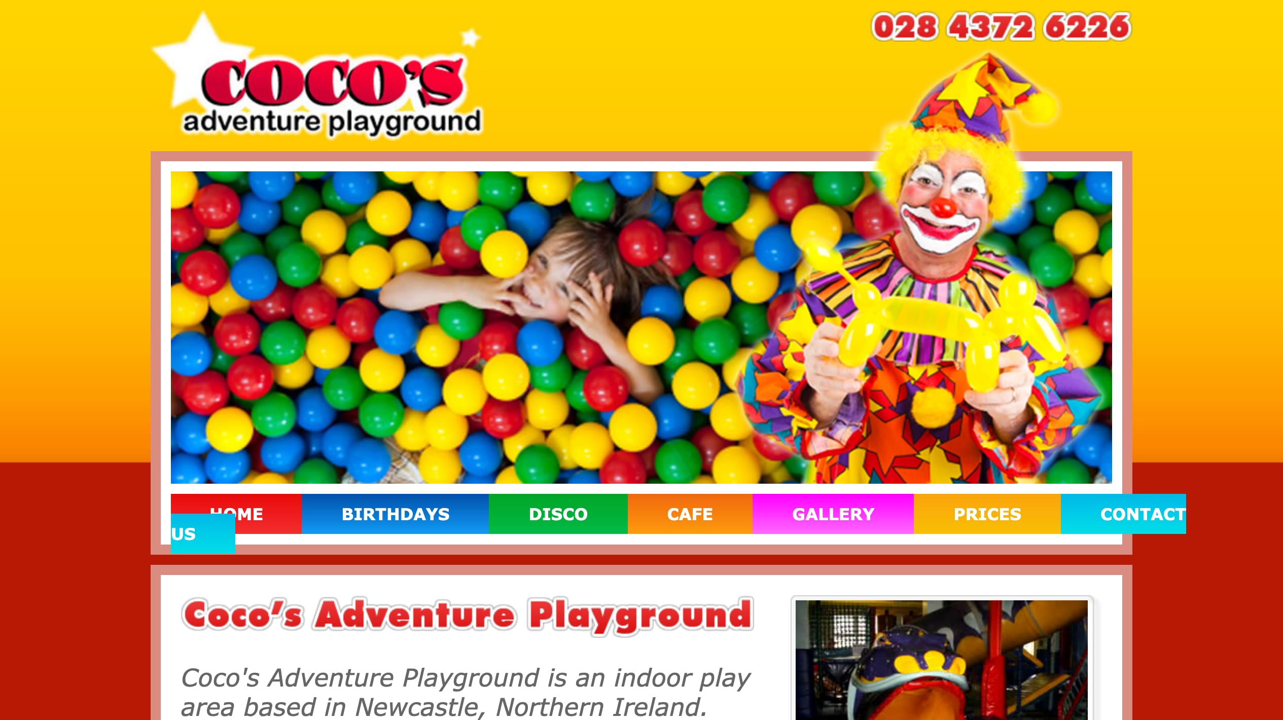 Labelled placeholder for Coco's Adventure Playground's current public presence (cocosplayground.co.uk) — not a live-site screenshot; a matched capture was not filed for the 23 August 2026 publish
