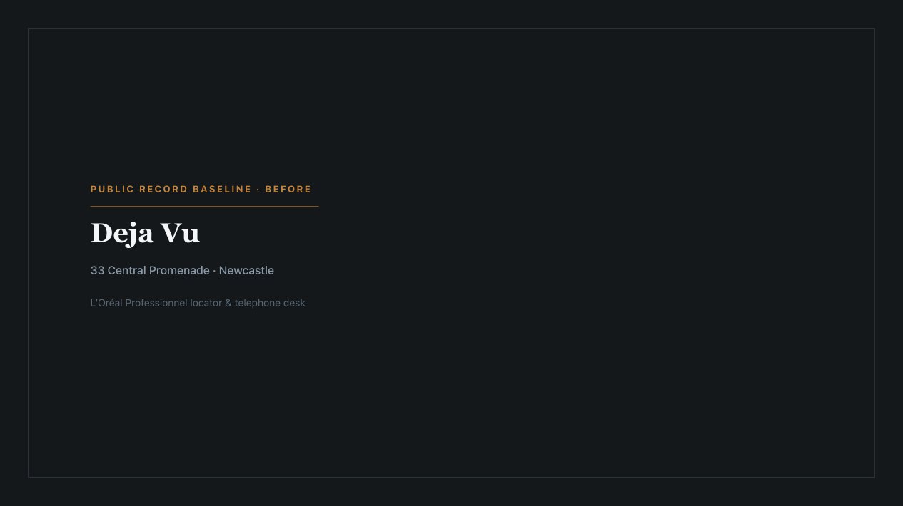 Labelled placeholder for Deja Vu's current public presence — not a live-site screenshot; a matched capture was not filed for this publish