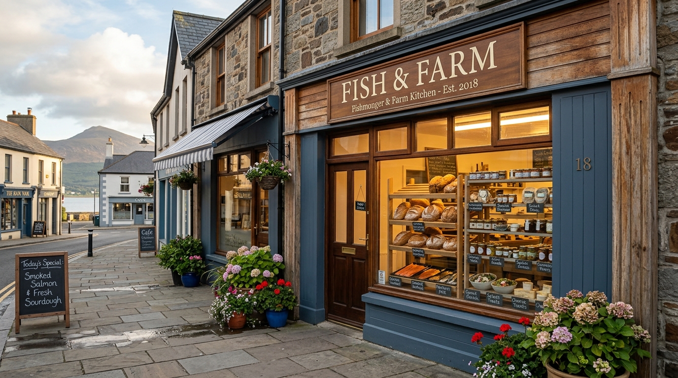 Fish and Farm food boutique and kitchen shopfront at 18 Main Street Newcastle