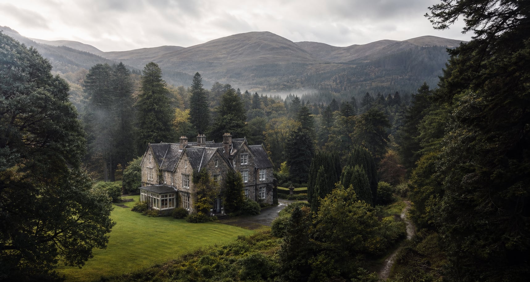 A country house in a wooded Mourne estate