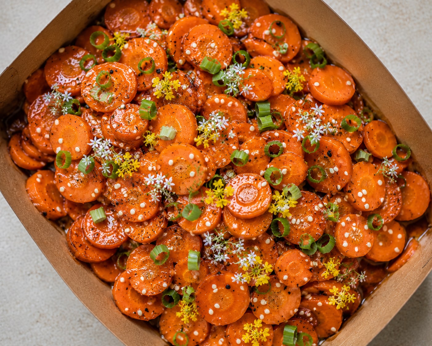 Glazed seasonal carrots