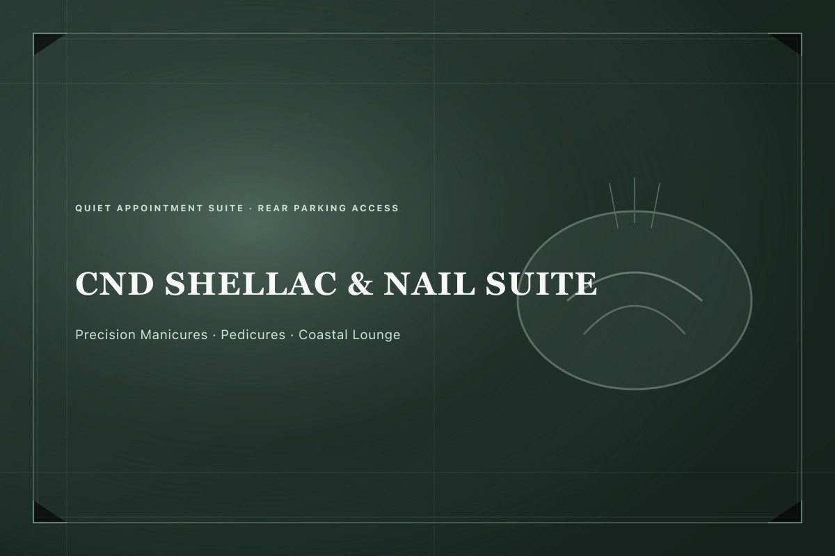 CND Shellac manicure suite overlooking the quiet rear courtyard