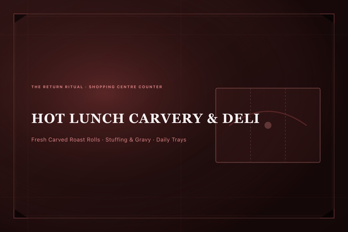 Freshly carved hot roast lunch deli roll loaded with roast pork, stuffing, and gravy